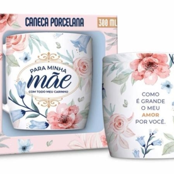 Caneca porcelana Mãe azul