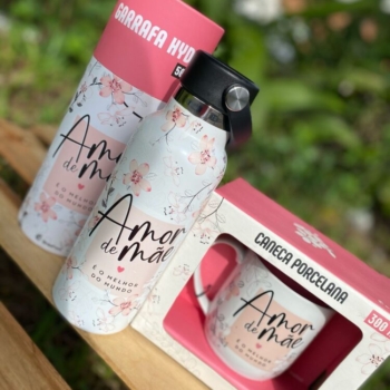 Garrafa térmica e caneca porcelana