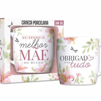 Caneca porcelana Mãe rosa
